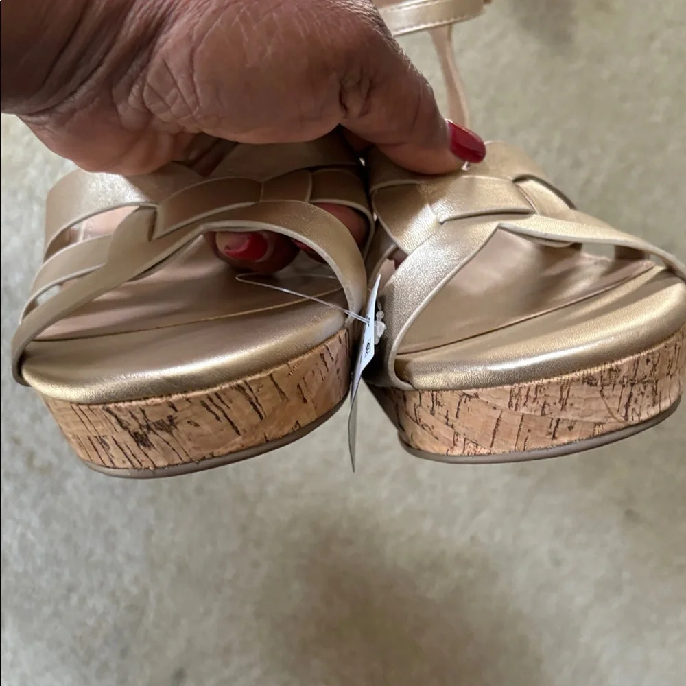 Torrid Gold Cork Wedge Sandals - Women's Size 8.5